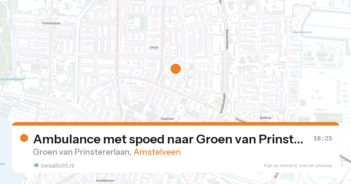 Ambulance met spoed naar Groen van Prinstererlaan in Amstelveen — 27 aug 2026