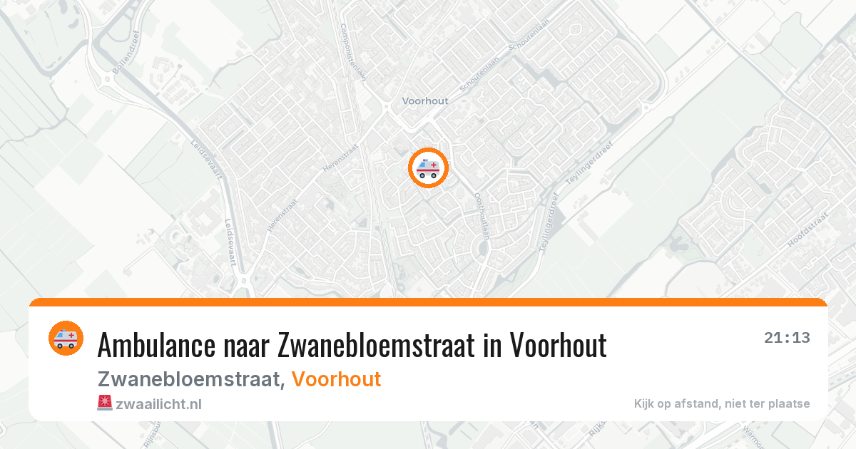 Ambulance naar Zwanebloemstraat in Voorhout — 12 aug 2026