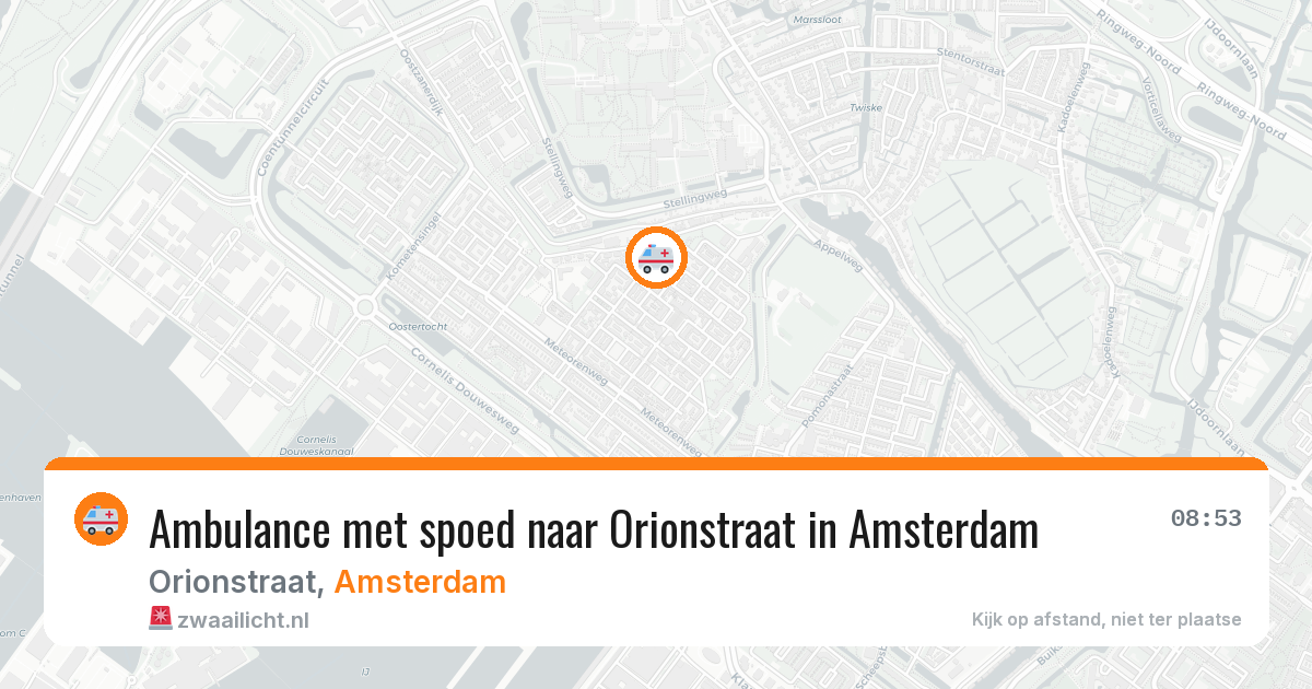 Ambulance met spoed naar Orionstraat in Amsterdam — 12 apr 2026