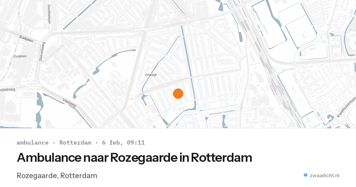 Ambulance naar Rozegaarde in Rotterdam — 6 feb 2026