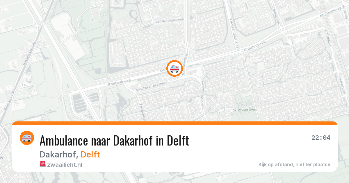 Ambulance naar Dakarhof in Delft — 9 jul 2026