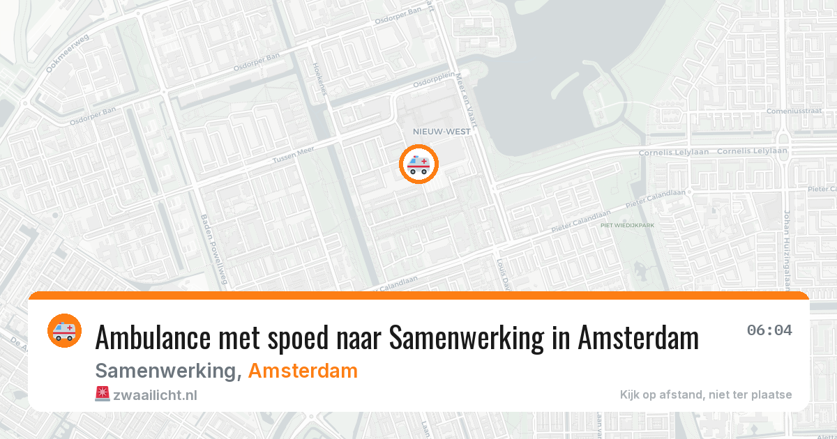Ambulance met spoed naar Samenwerking in Amsterdam — 25 jun 2026