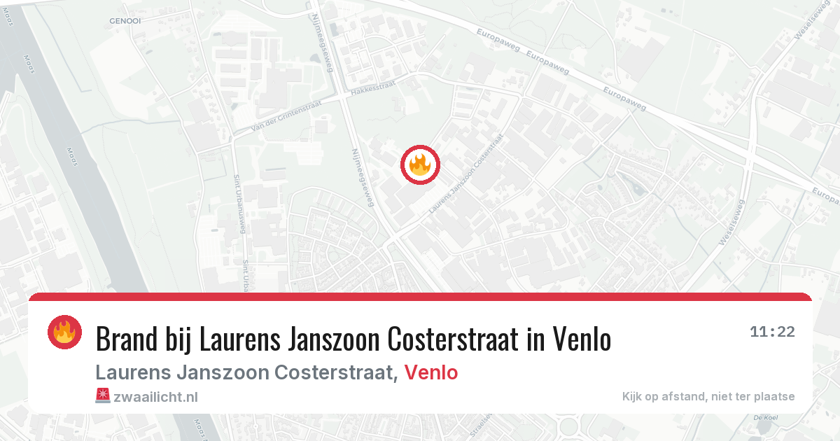 Brand bij Laurens Janszoon Costerstraat in Venlo — 7 mei 2026
