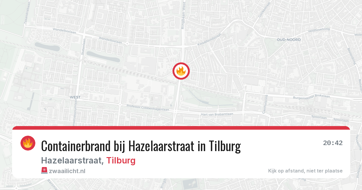 Containerbrand bij Hazelaarstraat in Tilburg — 5 aug 2026