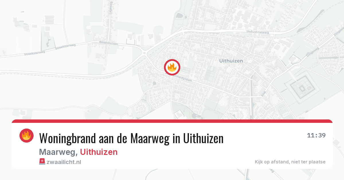 Woningbrand aan de Maarweg in Uithuizen — 30 jul 2026