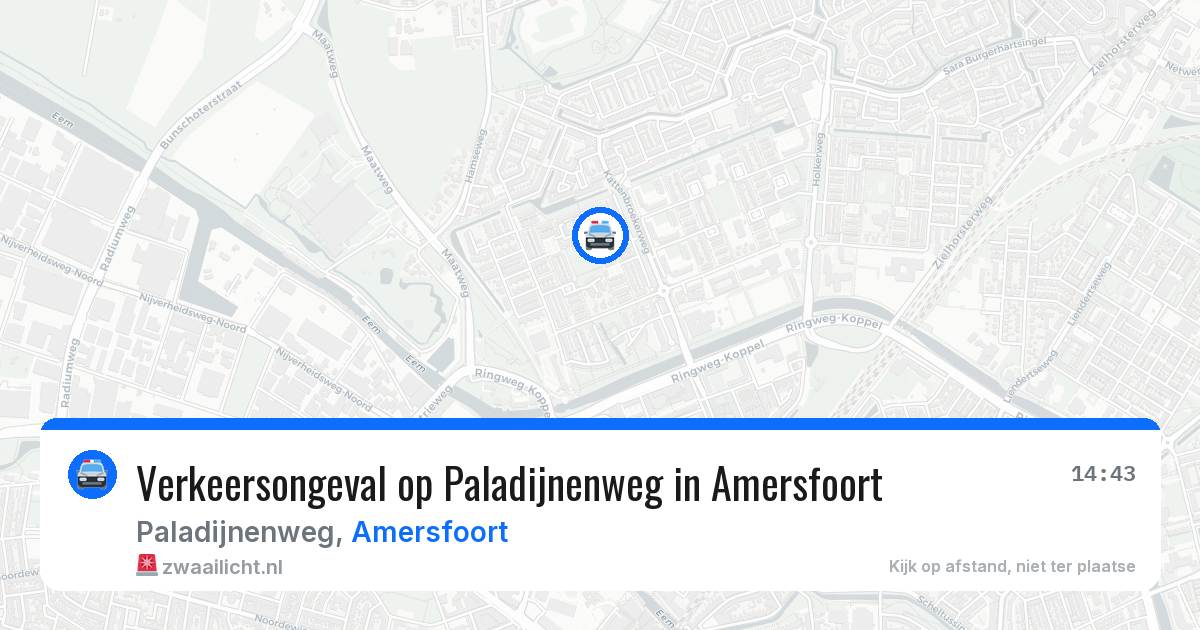Verkeersongeval op Paladijnenweg in Amersfoort — 27 mrt 2026