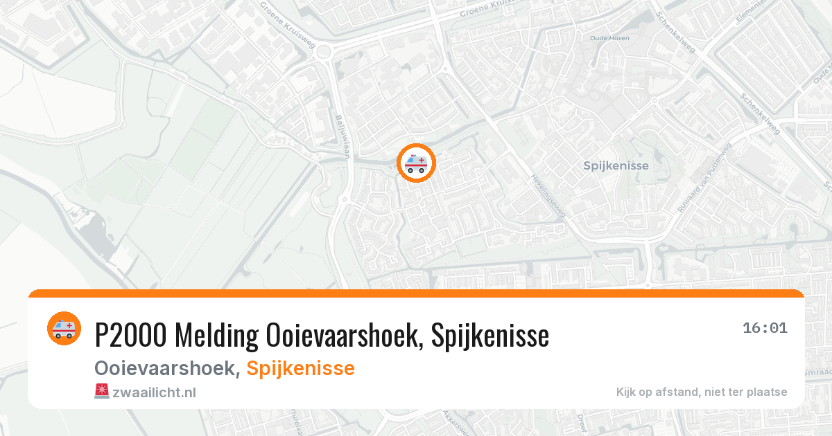 P2000 Melding Ooievaarshoek, Spijkenisse — 30 apr 2026