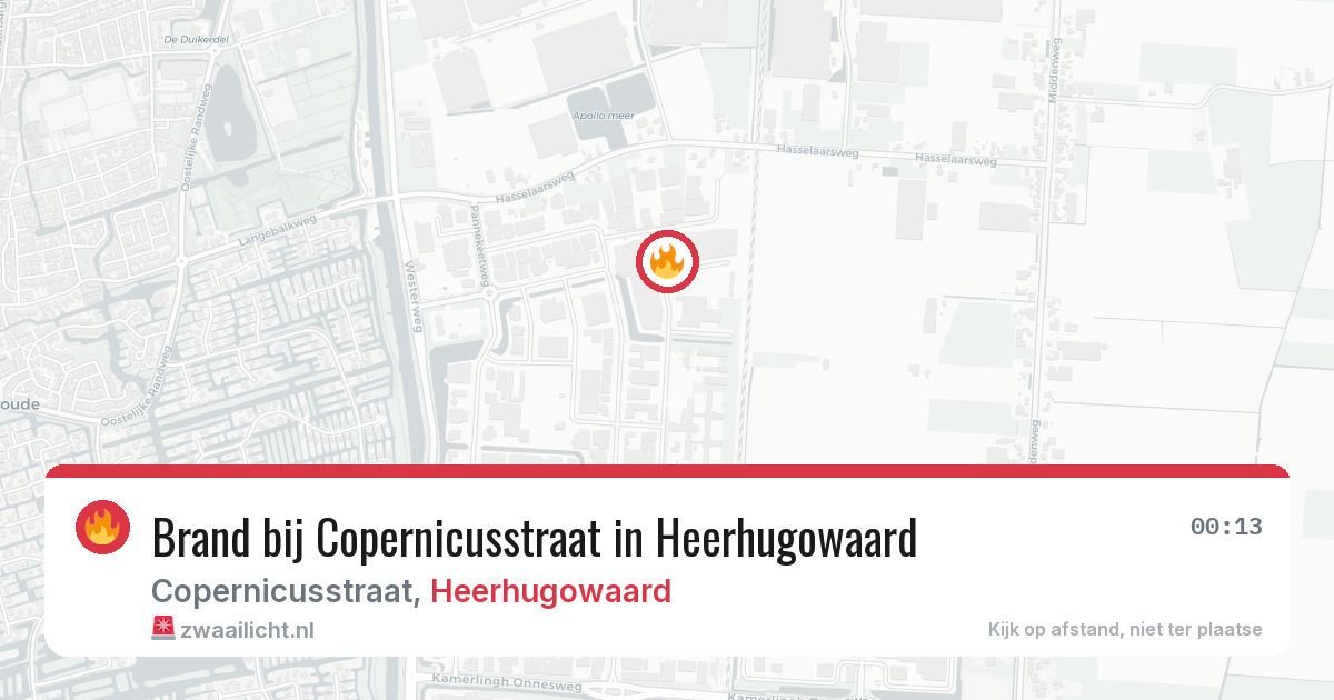 Brand bij Copernicusstraat in Heerhugowaard — 8 apr 2026