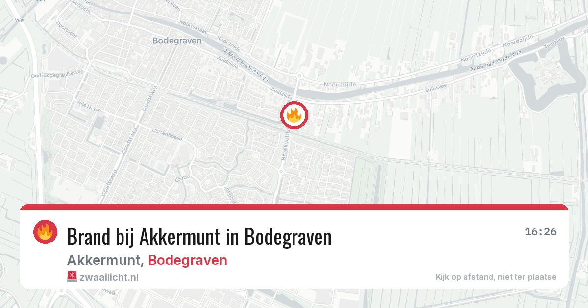 Brand bij Akkermunt in Bodegraven — 19 jun 2026