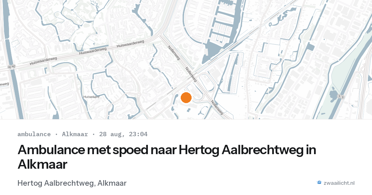 Ambulance met spoed naar Hertog Aalbrechtweg in Alkmaar — 28 aug 2026