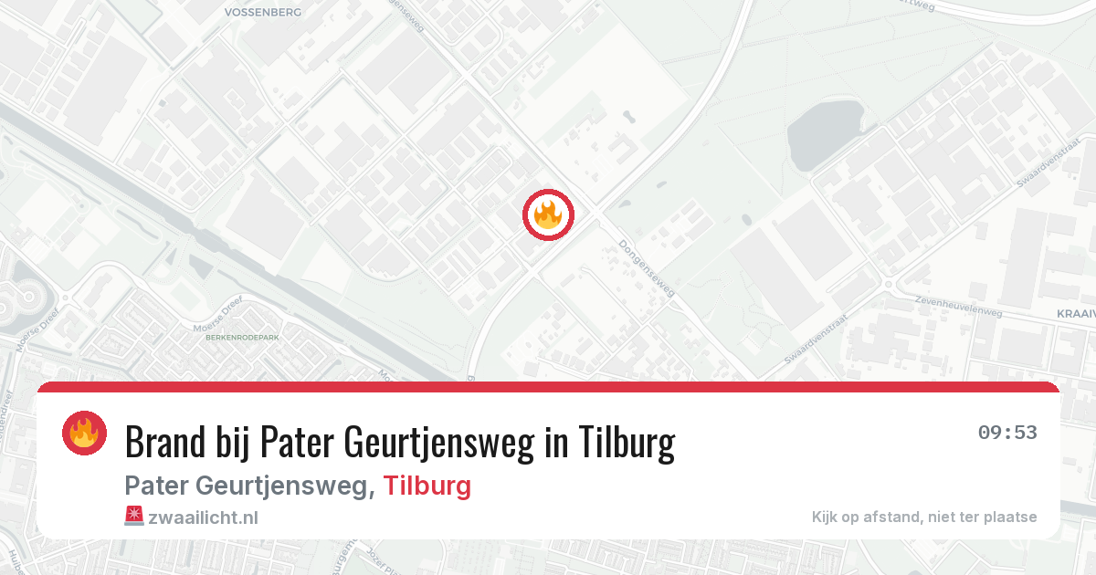 Brand bij Pater Geurtjensweg in Tilburg — 19 mrt 2026