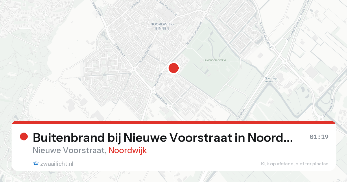Buitenbrand bij Nieuwe Voorstraat in Noordwijk — 14 aug 2026