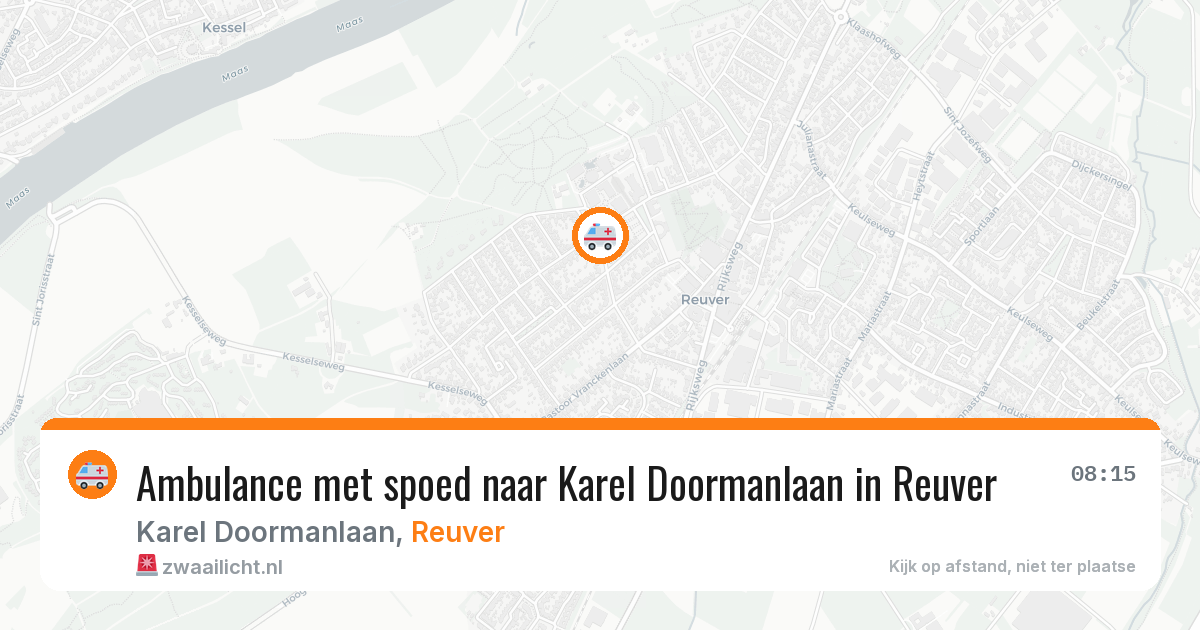 Ambulance met spoed naar Karel Doormanlaan in Reuver — 4 jun 2026