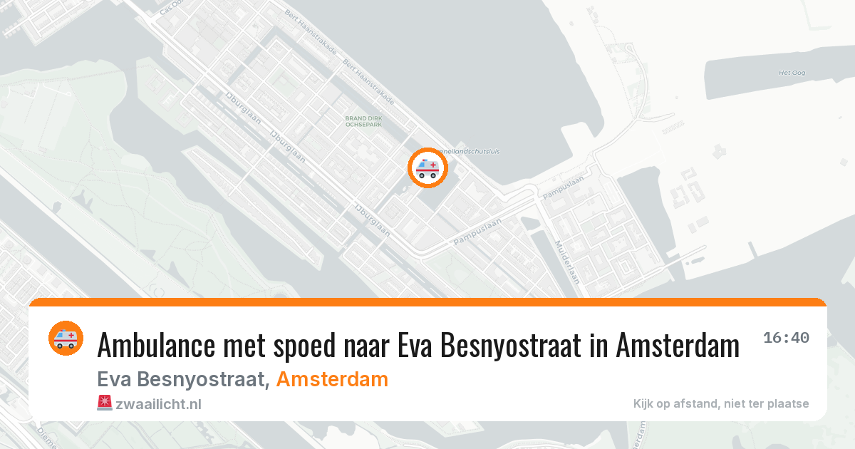 Ambulance met spoed naar Eva Besnyostraat in Amsterdam — 1 aug 2026