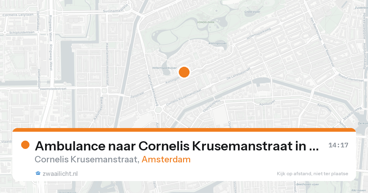 Ambulance naar Cornelis Krusemanstraat in Amsterdam — 25 aug 2026