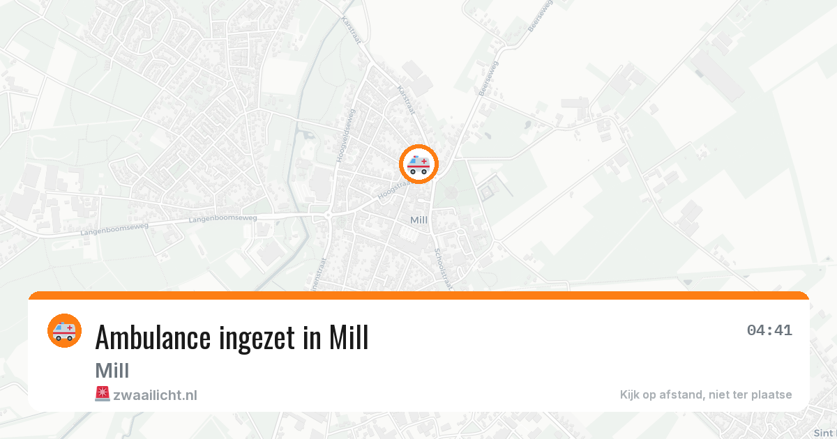 Ambulance ingezet in Mill — 7 aug 2026