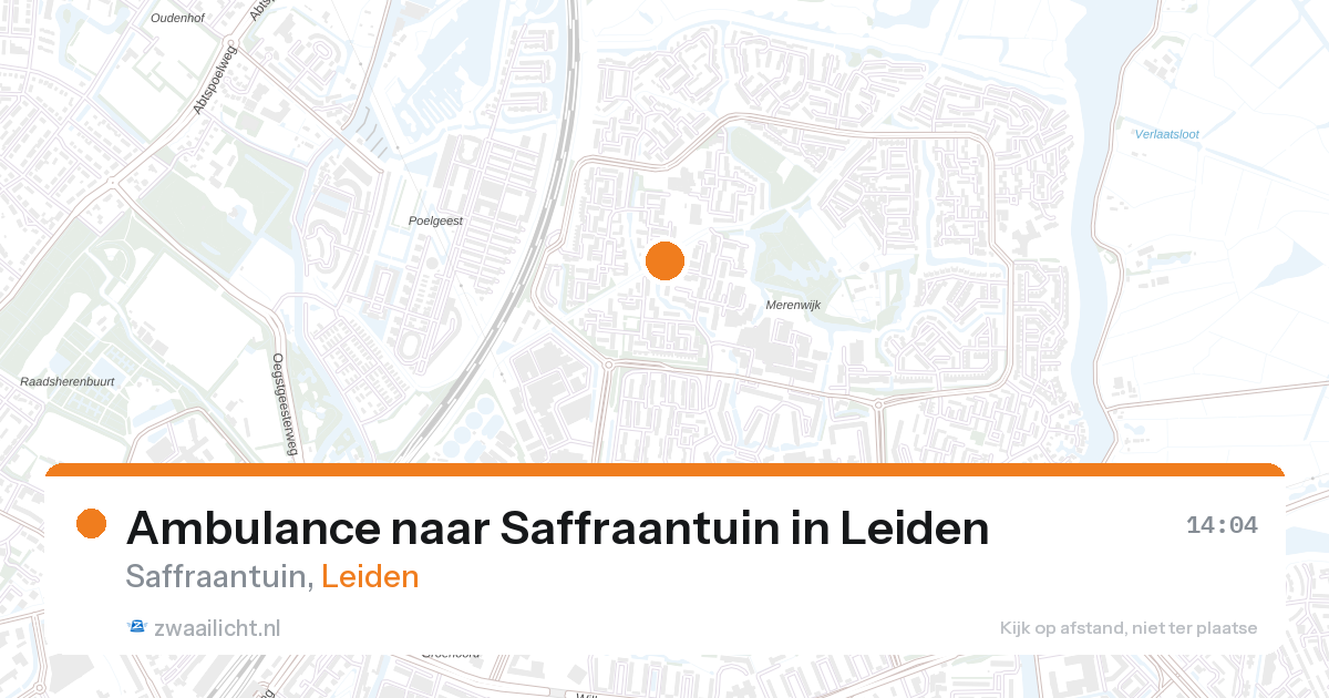 Ambulance naar Saffraantuin in Leiden — 27 aug 2026