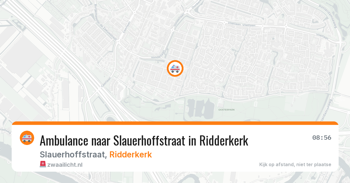 Ambulance naar Slauerhoffstraat in Ridderkerk — 8 aug 2026