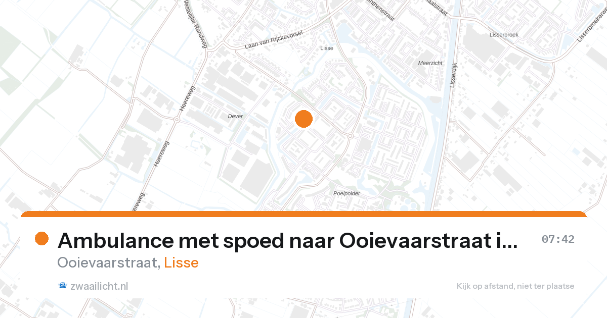 Ambulance met spoed naar Ooievaarstraat in Lisse — 27 aug 2026