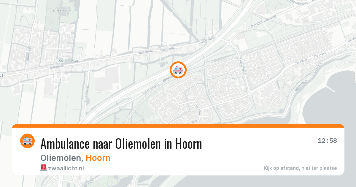 Ambulance naar Oliemolen in Hoorn — 20 jun 2026