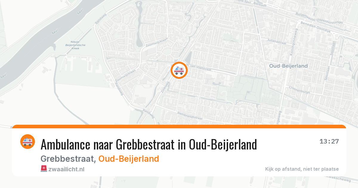 Ambulance naar Grebbestraat in Oud-Beijerland — 21 jun 2026