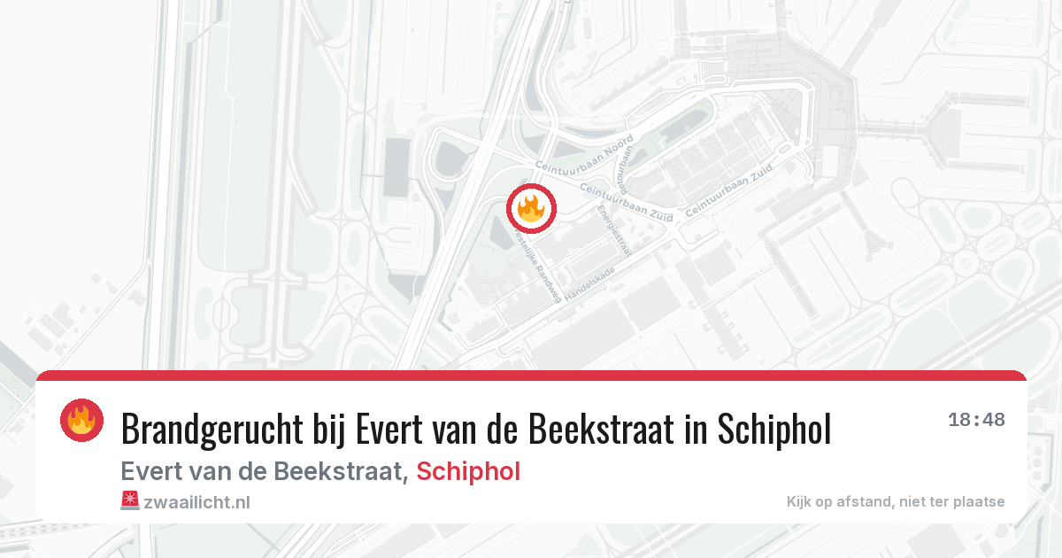 Brandgerucht bij Evert van de Beekstraat in Schiphol — 11 aug 2026