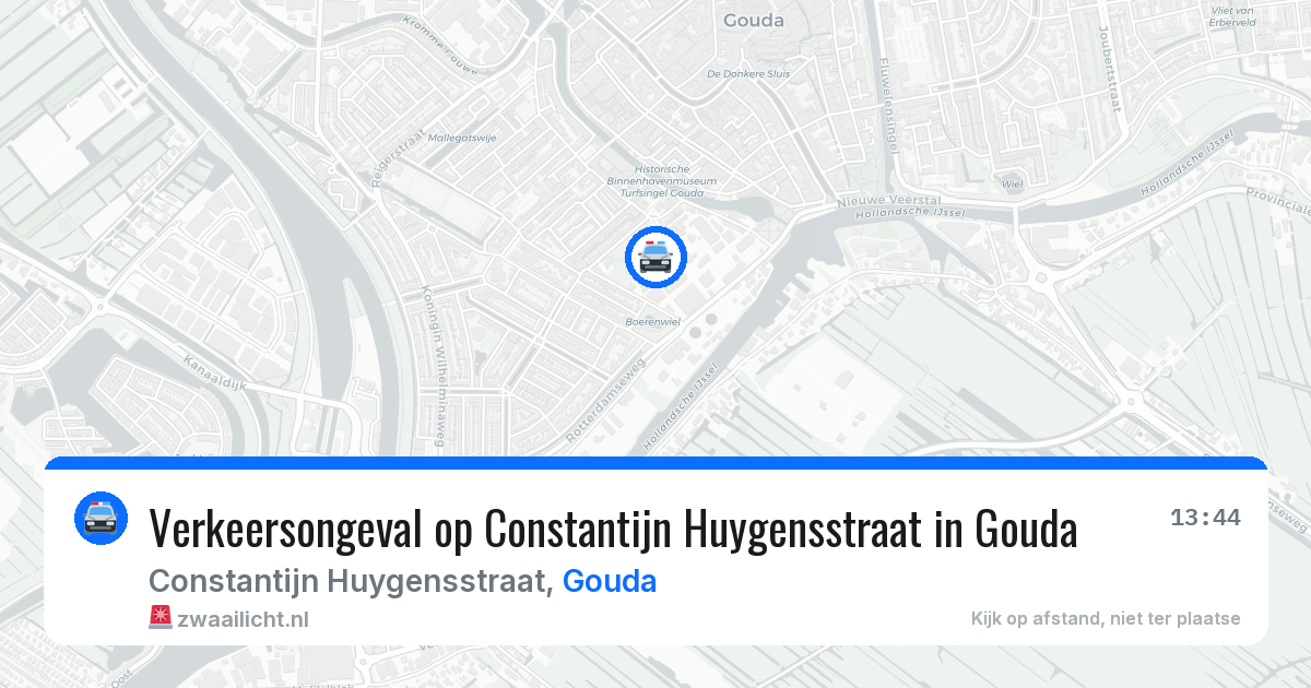 Verkeersongeval op Constantijn Huygensstraat in Gouda — 24 mei 2026