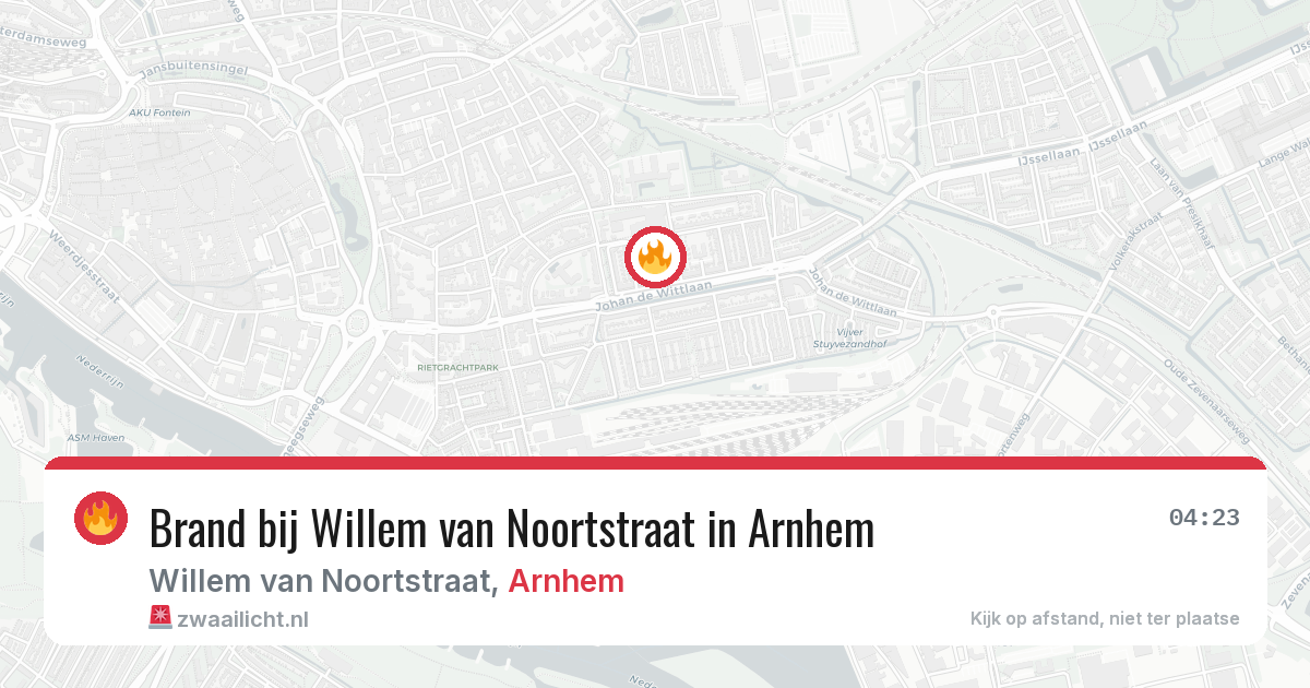 Brand bij Willem van Noortstraat in Arnhem — 28 jun 2026