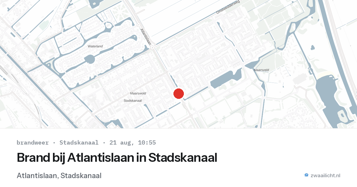 Brand bij Atlantislaan in Stadskanaal — 21 aug 2026