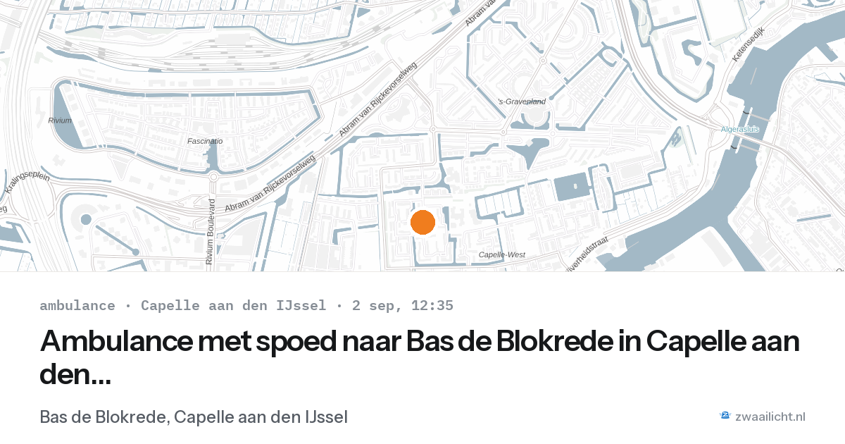 Ambulance met spoed naar Bas de Blokrede in Capelle aan den IJssel — 2 sep 2026
