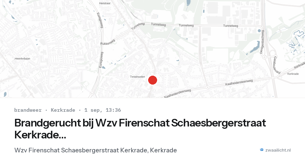 Brandgerucht bij Wzv Firenschat Schaesbergerstraat Kerkrade in Kerkrade — 1 sep 2026