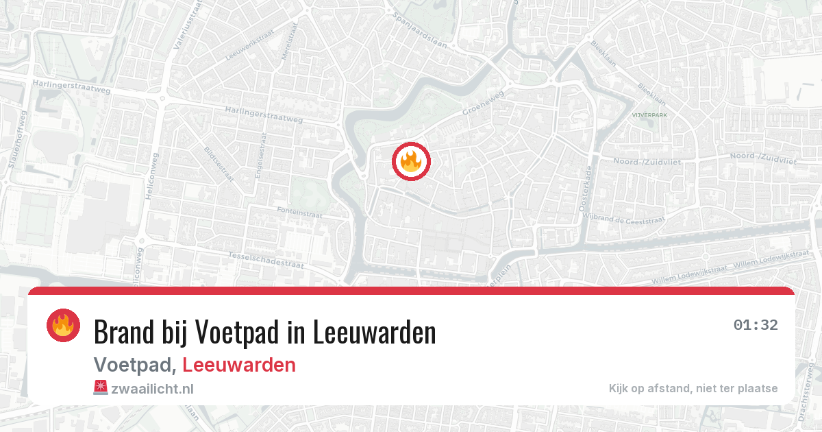 Brand bij Voetpad in Leeuwarden — 8 jul 2026