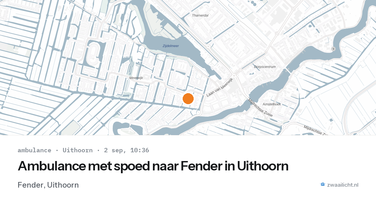 Ambulance met spoed naar Fender in Uithoorn — 2 sep 2026
