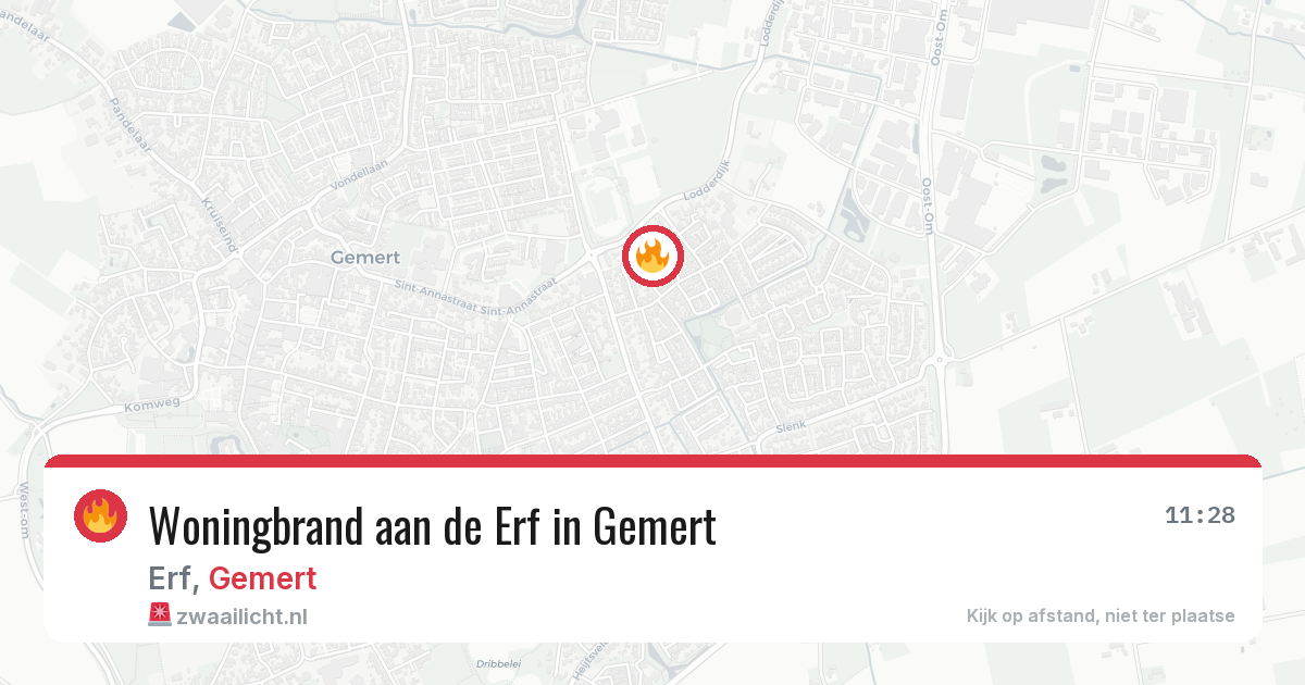 Woningbrand aan de Erf in Gemert — 1 jun 2026