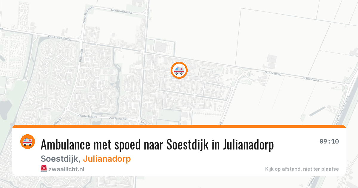 Ambulance met spoed naar Soestdijk in Julianadorp — 26 jul 2026