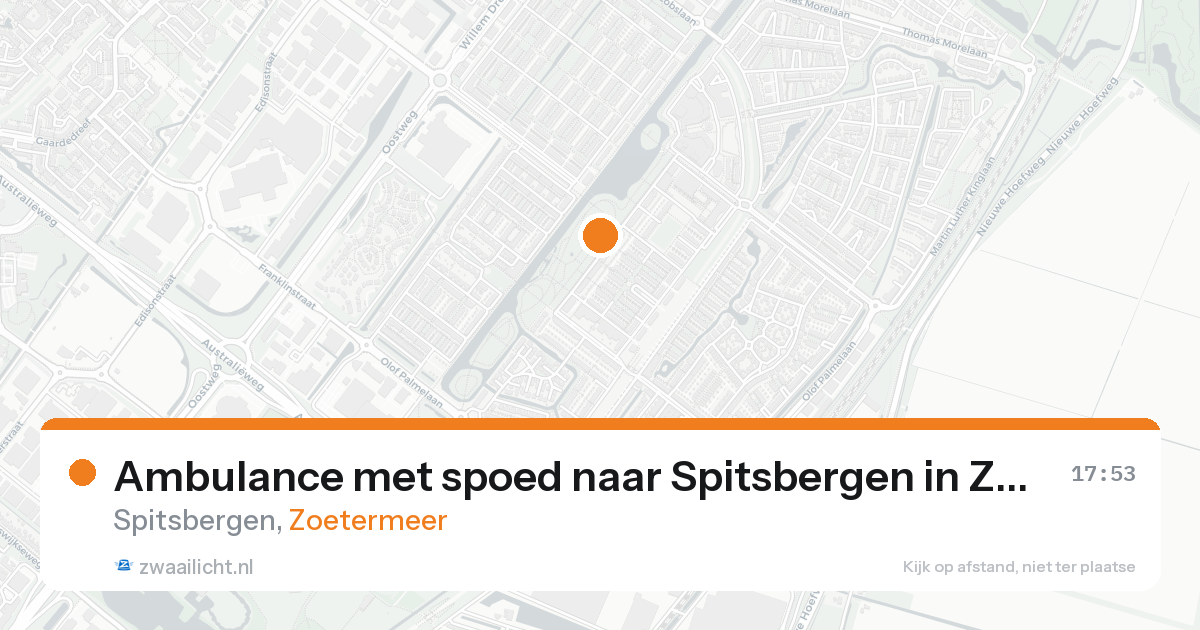 Ambulance met spoed naar Spitsbergen in Zoetermeer — 20 aug 2026