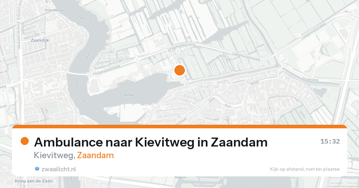 Ambulance naar Kievitweg in Zaandam — 16 aug 2026