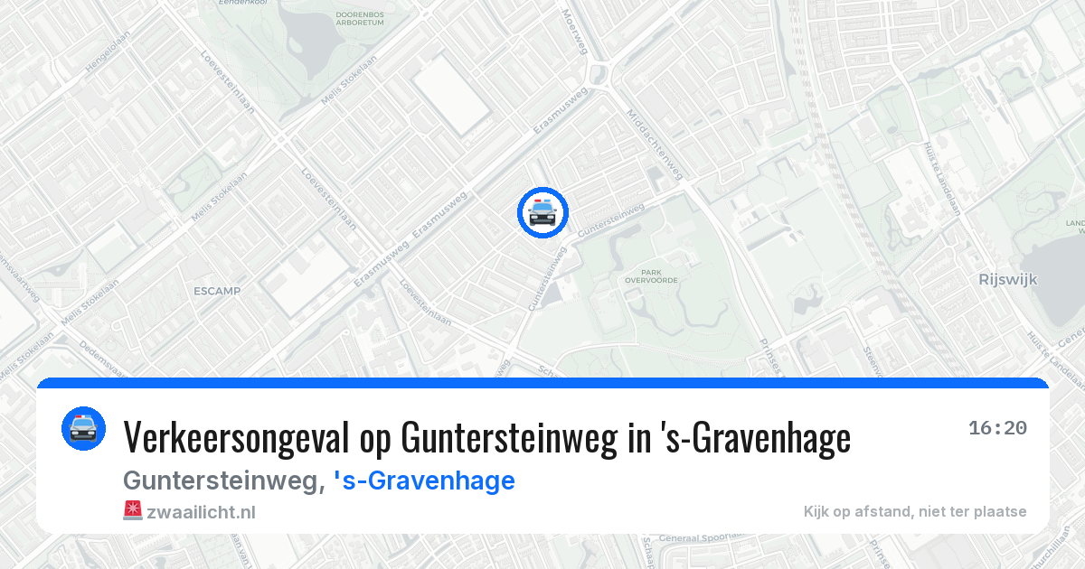 Verkeersongeval op Guntersteinweg in 's-Gravenhage — 30 mrt 2026
