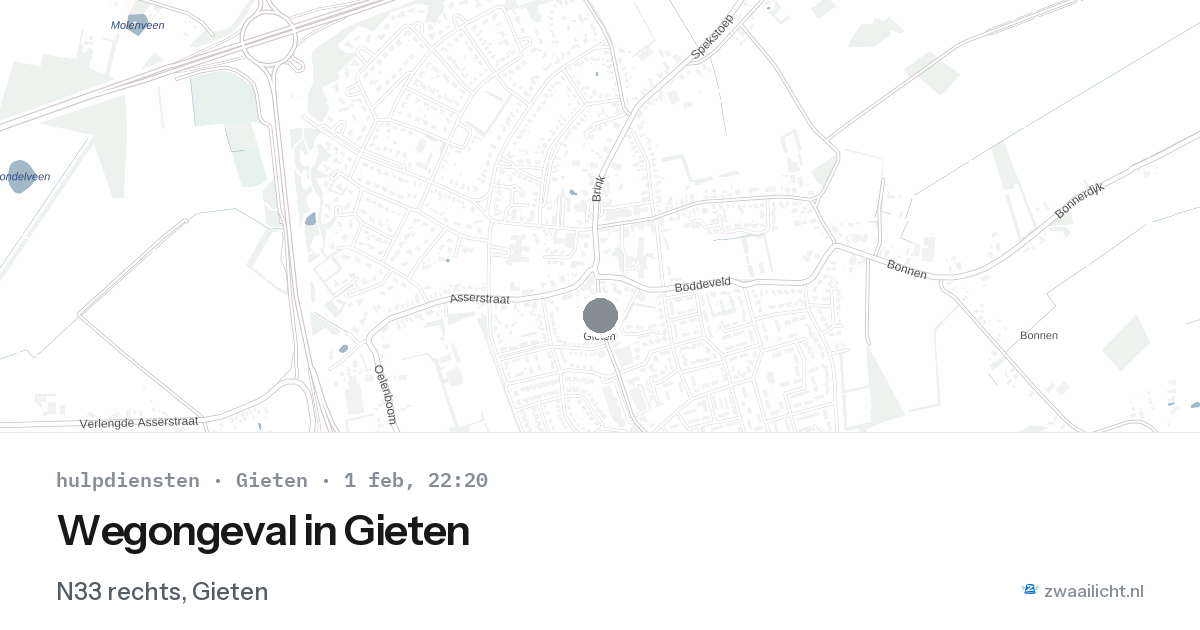 Wegongeval in Gieten — 1 feb 2026