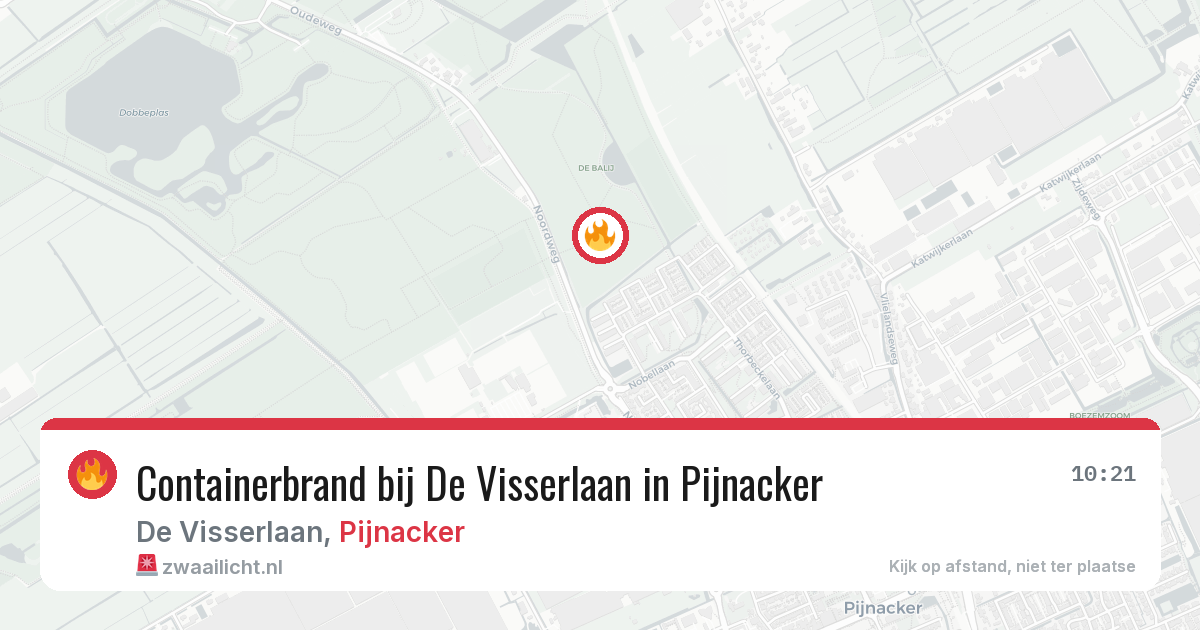Containerbrand bij De Visserlaan in Pijnacker — 31 mei 2026