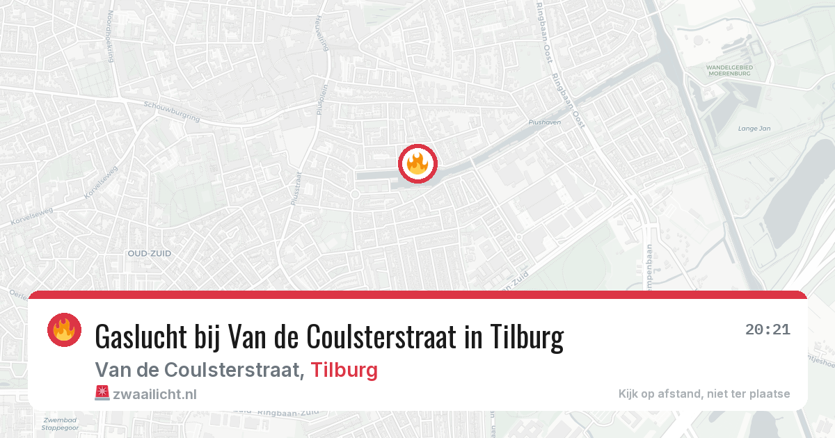 Gaslucht bij Van de Coulsterstraat in Tilburg — 29 jun 2026