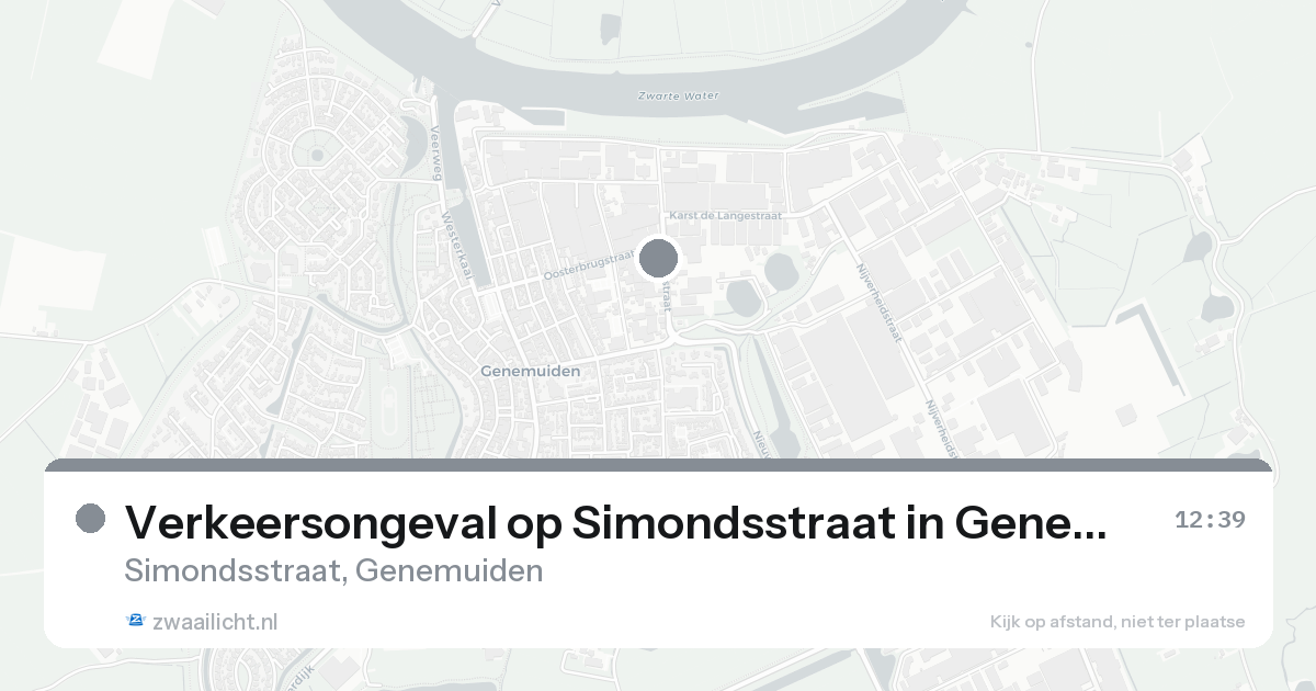 Verkeersongeval op Simondsstraat in Genemuiden — 10 aug 2026