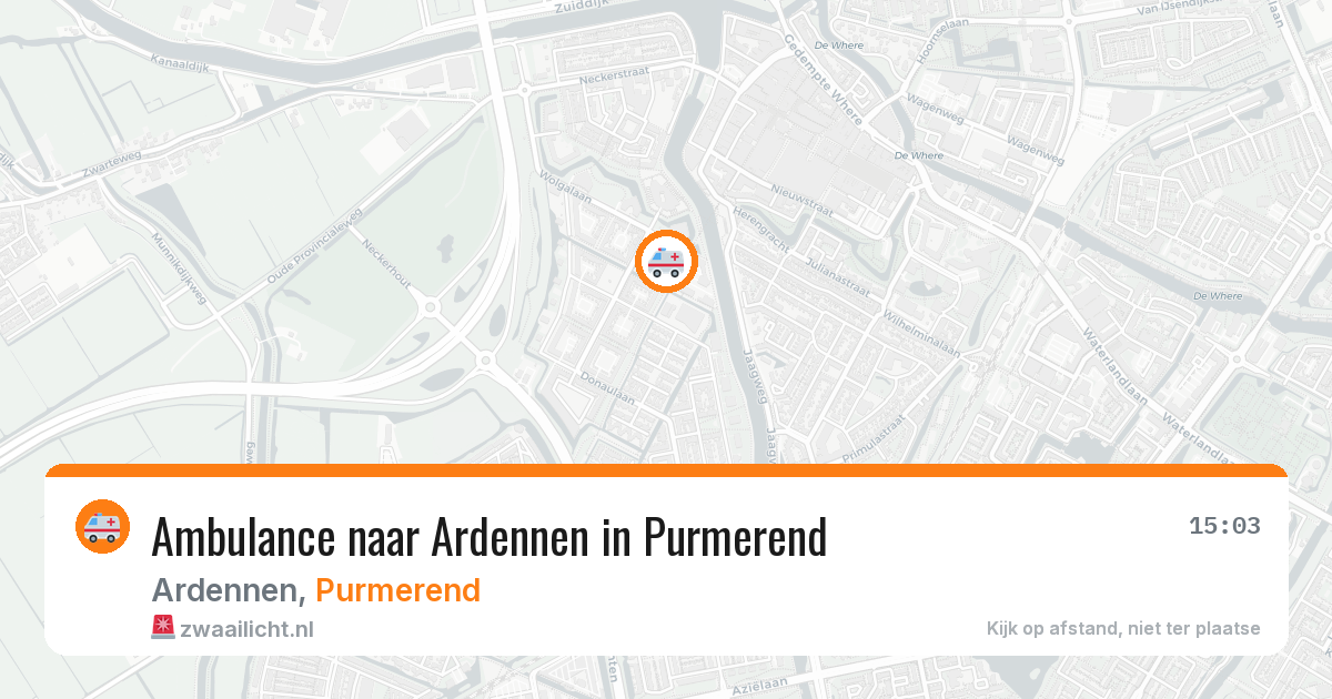 Ambulance naar Ardennen in Purmerend — 1 aug 2026
