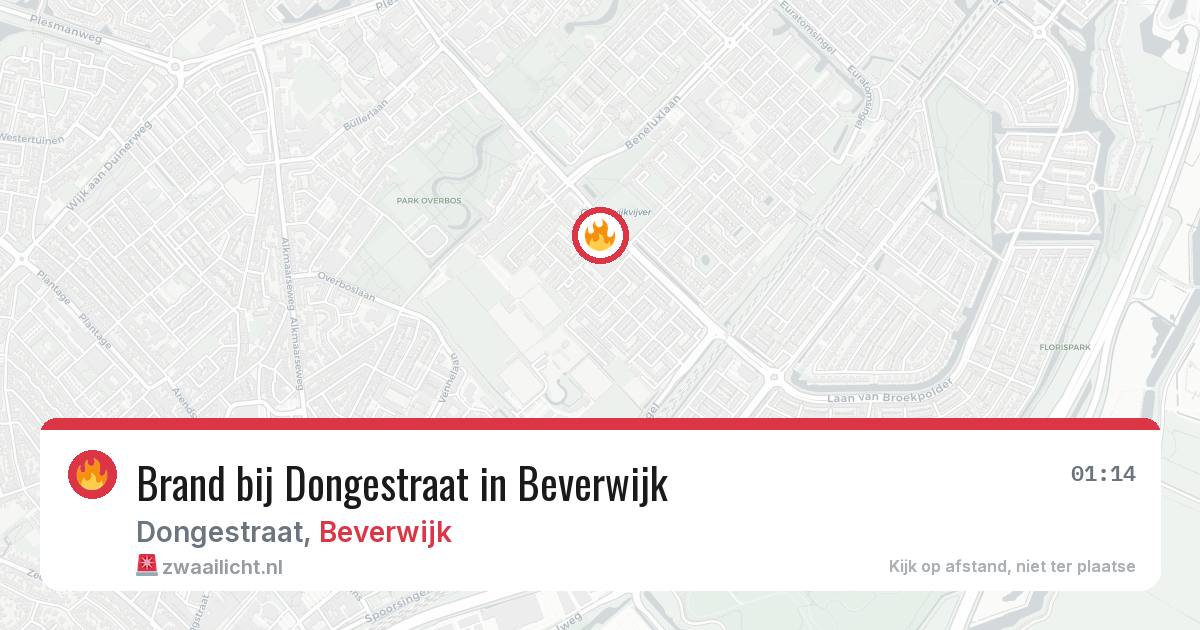 Brand bij Dongestraat in Beverwijk — 8 jul 2026