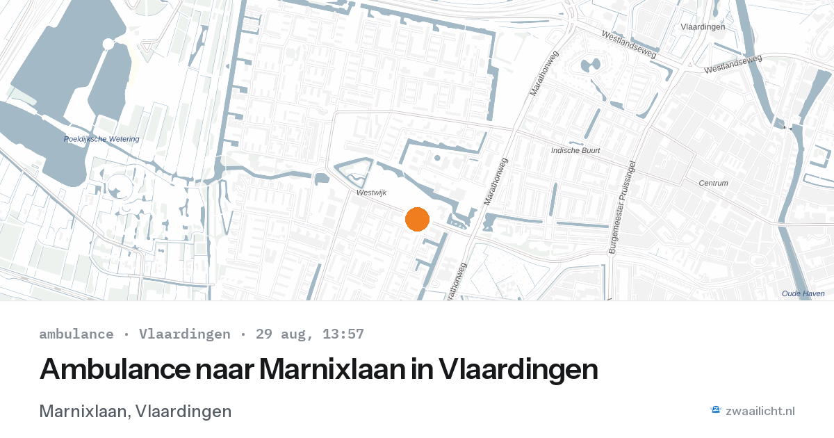 Ambulance naar Marnixlaan in Vlaardingen — 29 aug 2026