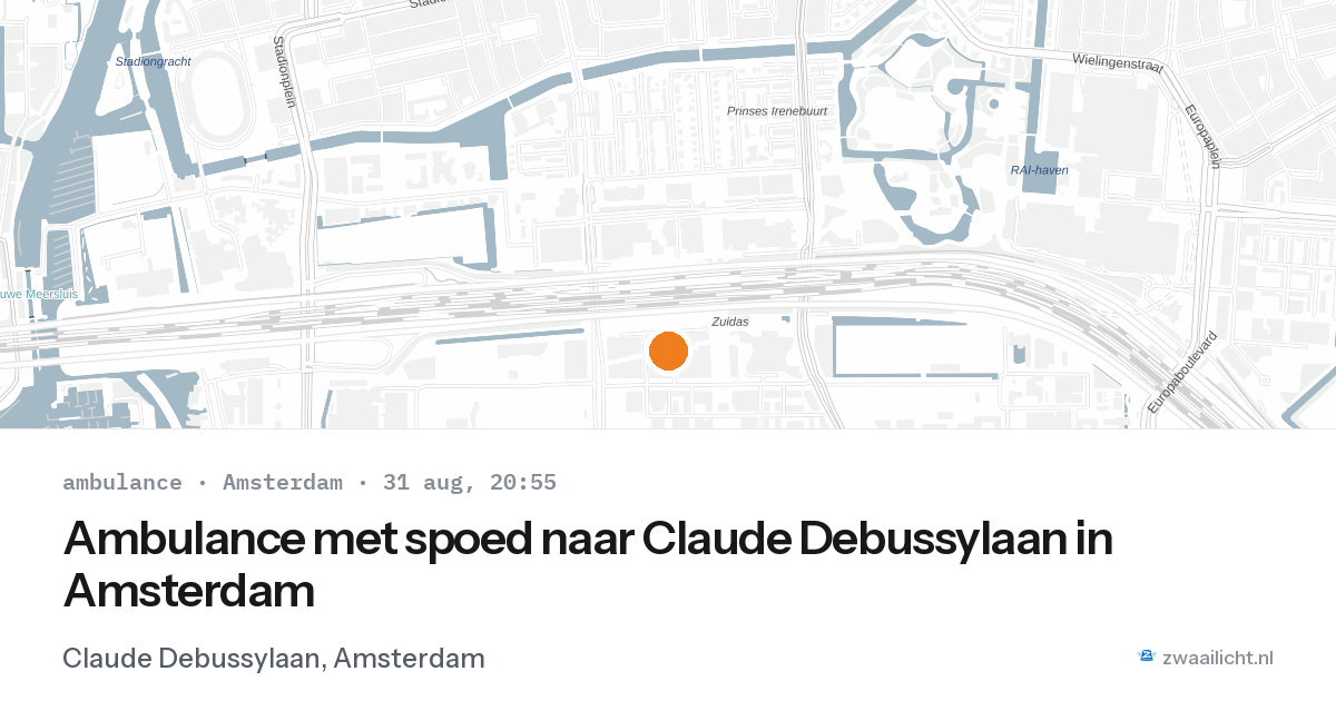 Ambulance met spoed naar Claude Debussylaan in Amsterdam — 31 aug 2026