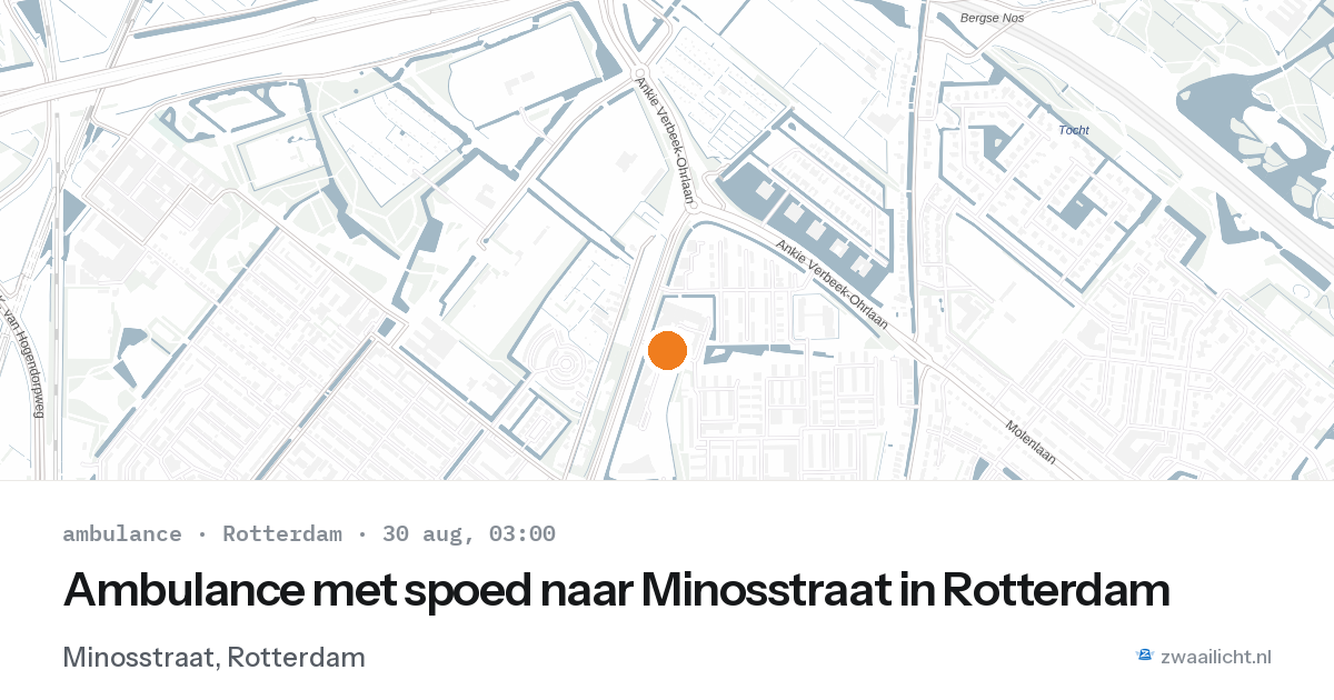 Ambulance met spoed naar Minosstraat in Rotterdam — 30 aug 2026