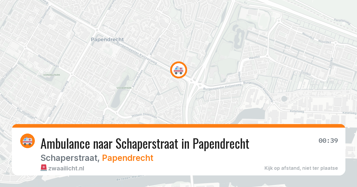 Ambulance naar Schaperstraat in Papendrecht — 14 jun 2026