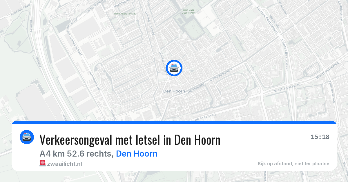 Verkeersongeval met letsel in Den Hoorn — 11 mei 2026