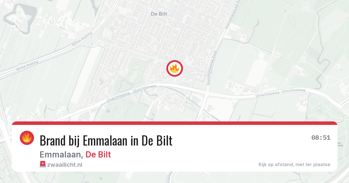 Brand bij Emmalaan in De Bilt — 26 mrt 2026